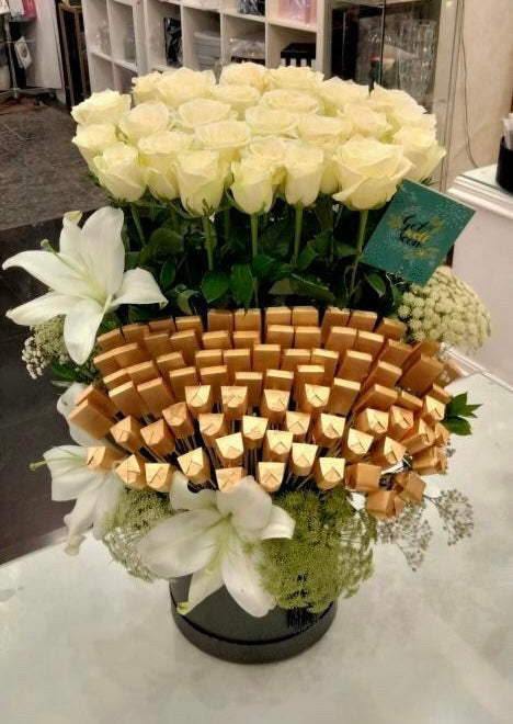 Roses Arrangement with Patchi Chocolate