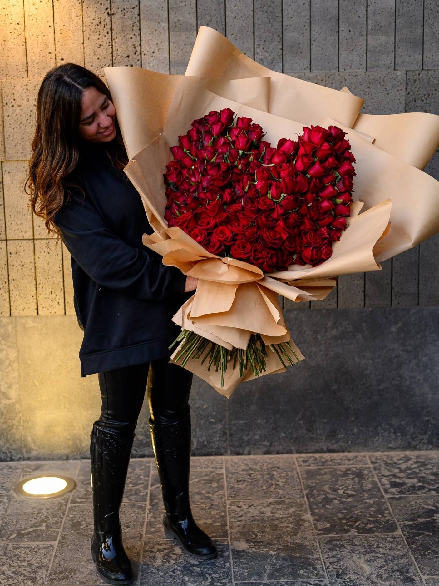 Huge Heart Bouquet 70 Roses